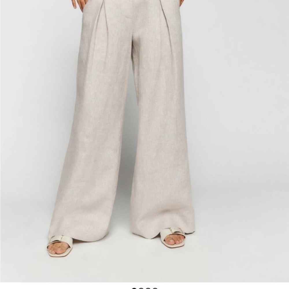 Elegant Cream Wide-Leg Pants